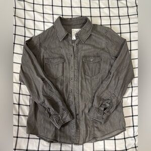 Gray Button-Up Bella Swan Shirt Petite